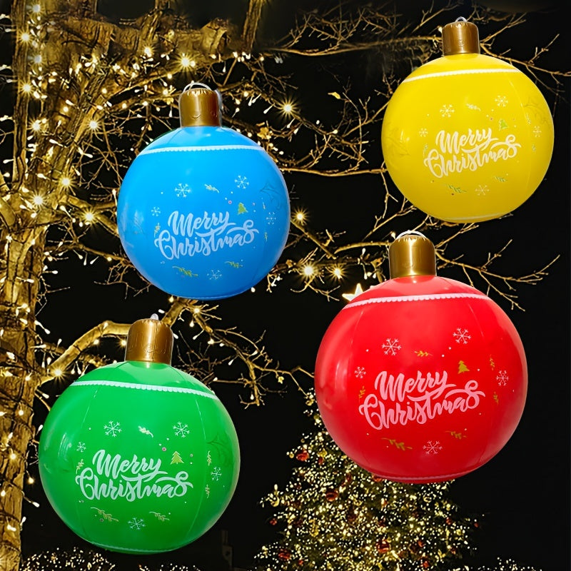 4pcs Christmas Inflatable Snowballs Colorful Lantern Ball Decorations