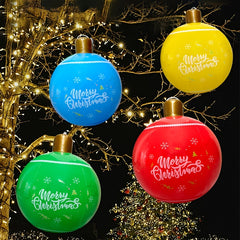 4pcs Christmas Inflatable Snowballs Colorful Lantern Ball Decorations