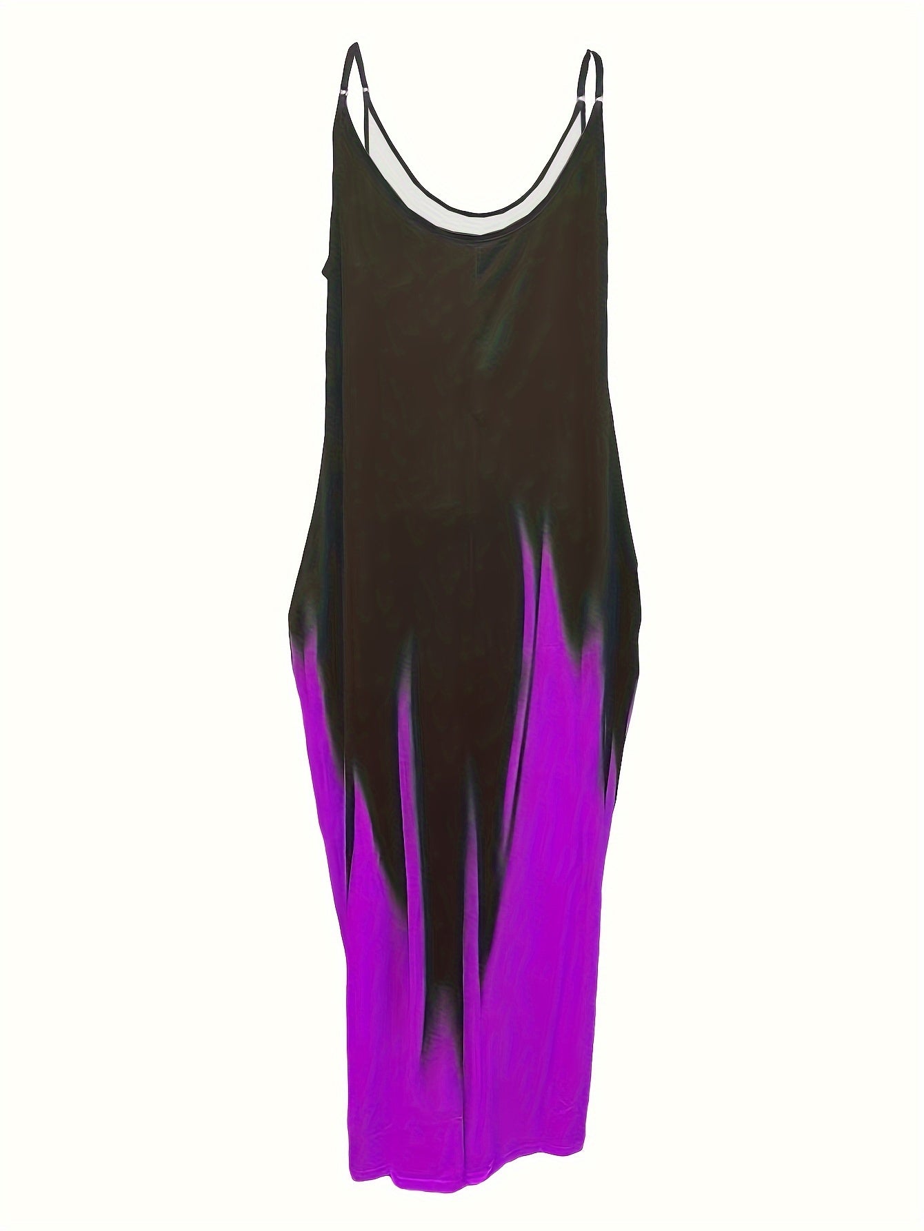 Women's Plus Ombre Print Maxi Dress With Pockets
