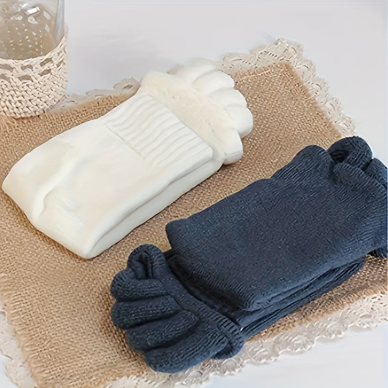 3 Pairs Toeless Yoga Socks Five Toe Split Socks Non Slip Massage Socks