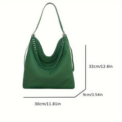 Top Layer Cowhide Shoulder Bag Large Capacity Women Crossbody Handbag
