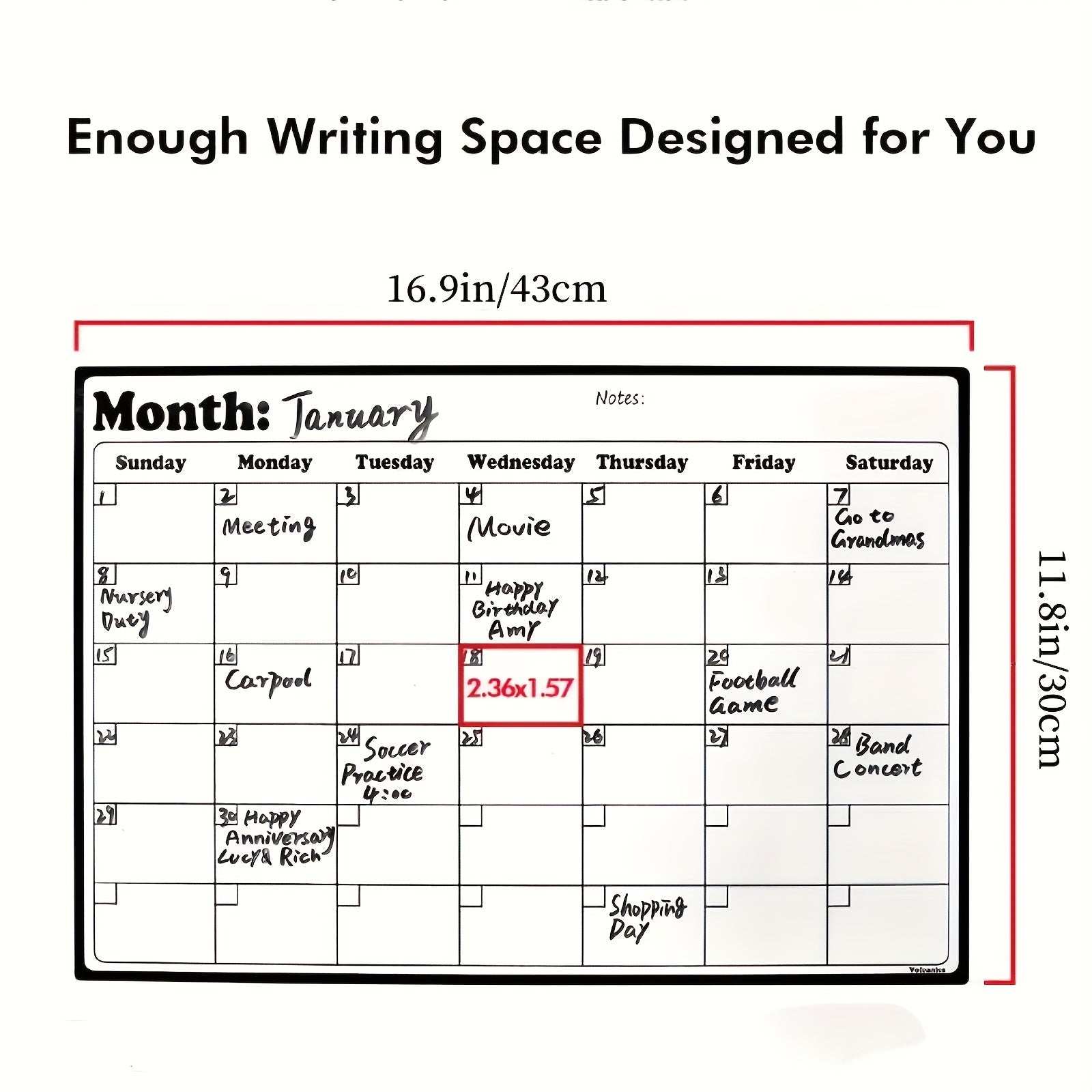 Fridge Calendar Magnetic Dry Erase Whiteboard Stickers