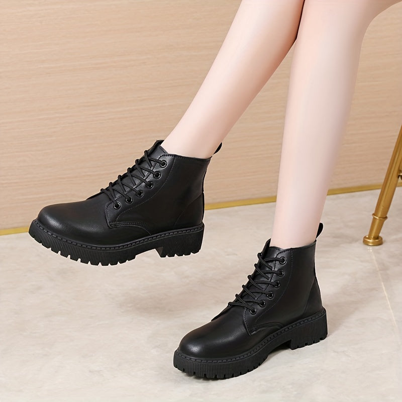 Women's Platform Lace Up Bootie Shoes