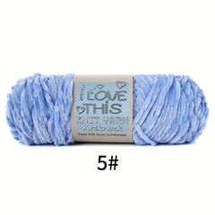 Chenille Yarn for Hand Knitting Crocheting Cardigan Scarf, Polyester Velvet Yarn