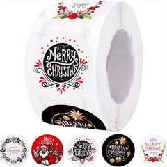 500 Christmas Santa Claus Stickers Roll
