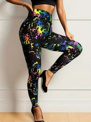 Graffiti Print High Rise Leggings