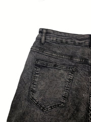 Mens Slim Fit Ripped Jeans, Distressed Stretch Denim Pants