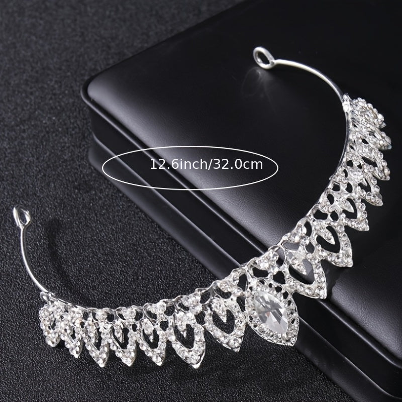 Baroque Rhinestone Crown Crystal Tiara Bridal Party Crown