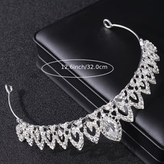 Baroque Rhinestone Crown Crystal Tiara Bridal Party Crown