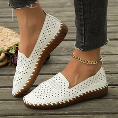 Women's Solid Breathable Slip On Lightweight Summer Flat Shoes