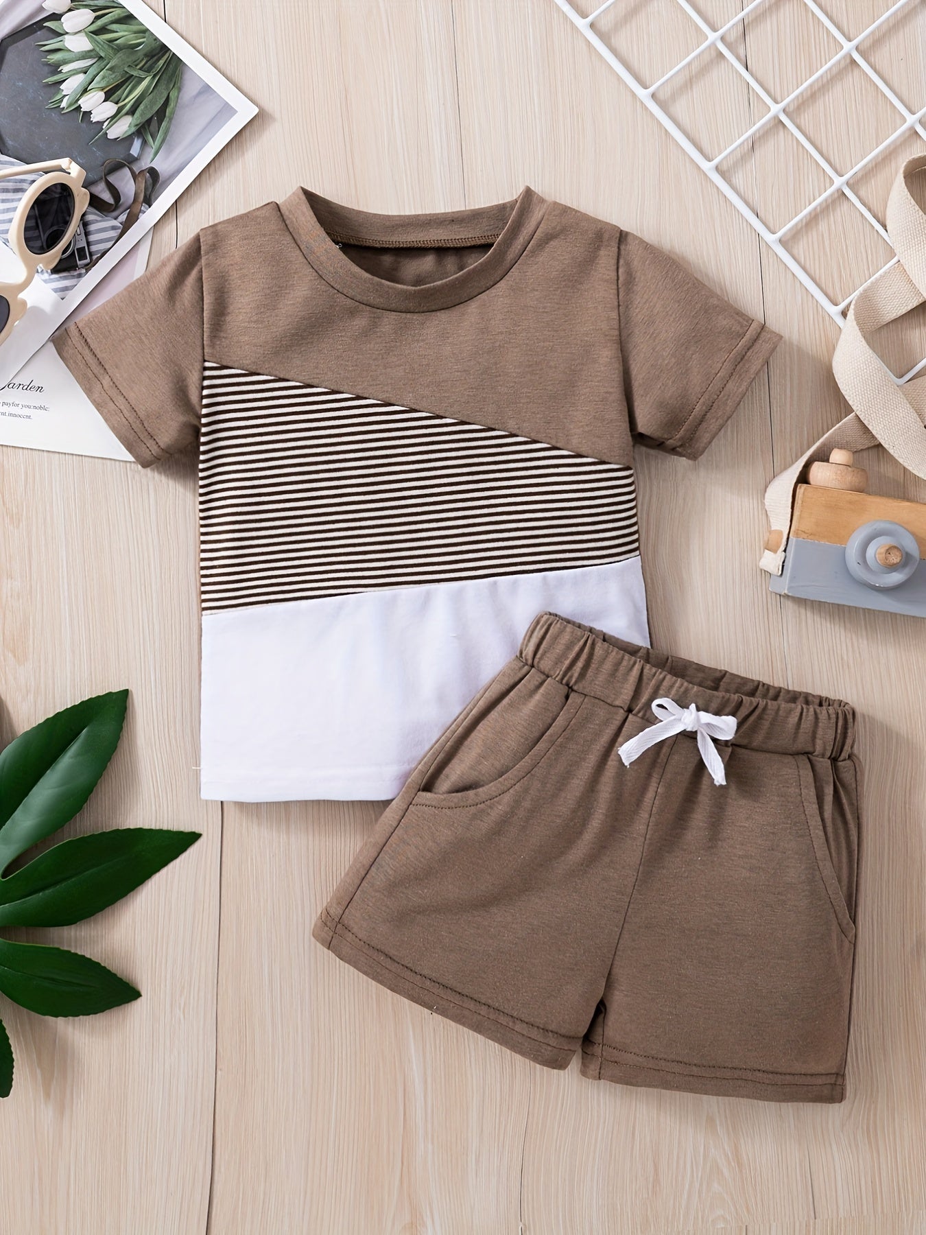 2pcs Baby Boys Casual T shirt & Shorts Set Clothes