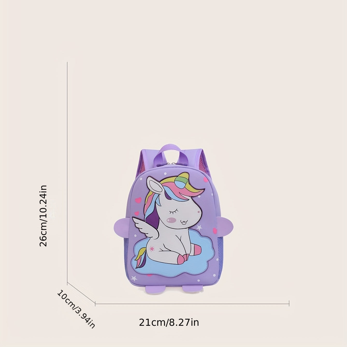 Kids Backpack Unicorn Dinosaur Pattern School Bag