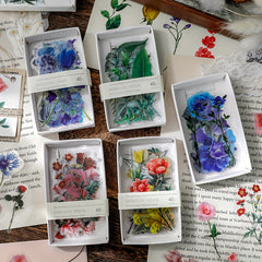 Waterproof Retro Plants Flowers Girls Sticker Set