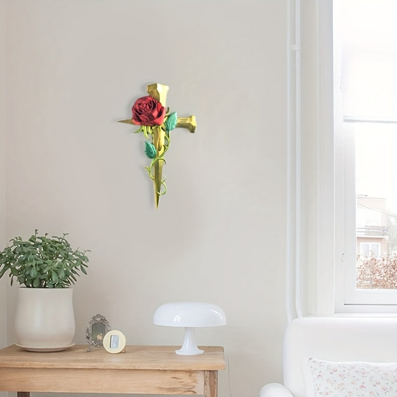 Rose Cross Resin Casting Molds for Home Wall Decor Craft