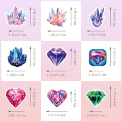 50pcs Crystal Column Stickers Colorful Rhinestone Decoration DIY Stickers
