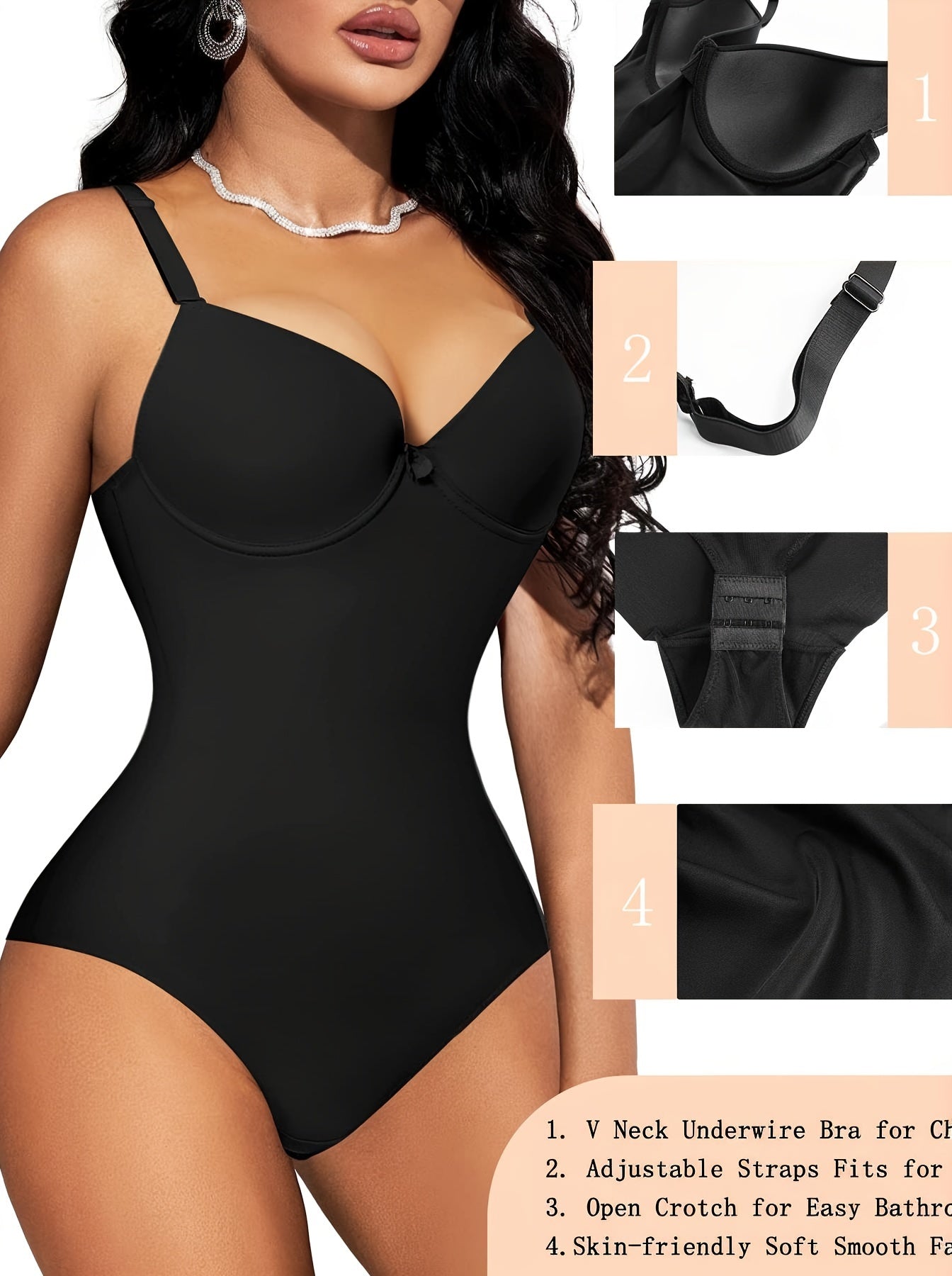 Push Up Tummy Control Body Shaper Bodysuit