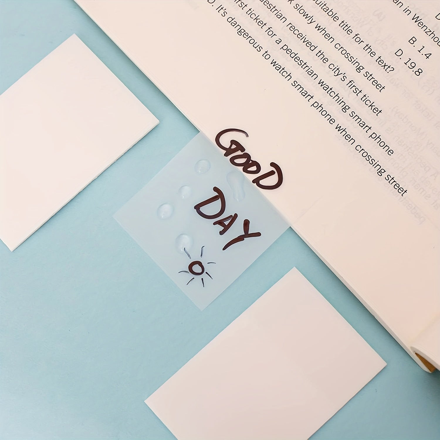 Clear Sticky Notes Set 3 Sizes 150PCS Self Stick Waterproof Notes