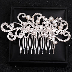 Crystal Faux Pearl Bridal Hair Comb Clip Rhinestone Hairpin Wedding Accessories