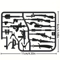 5pcs Military Weapon Accessories Storage System for Building Toys