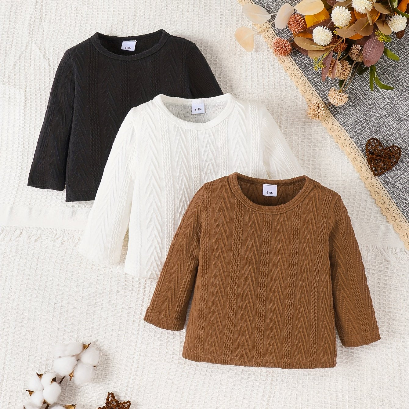 Knitted Bottoming Sweatshirts Set for Newborns