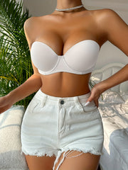 Strapless Solid T Shirt Bra Comfy Push Up Bra Women Lingerie