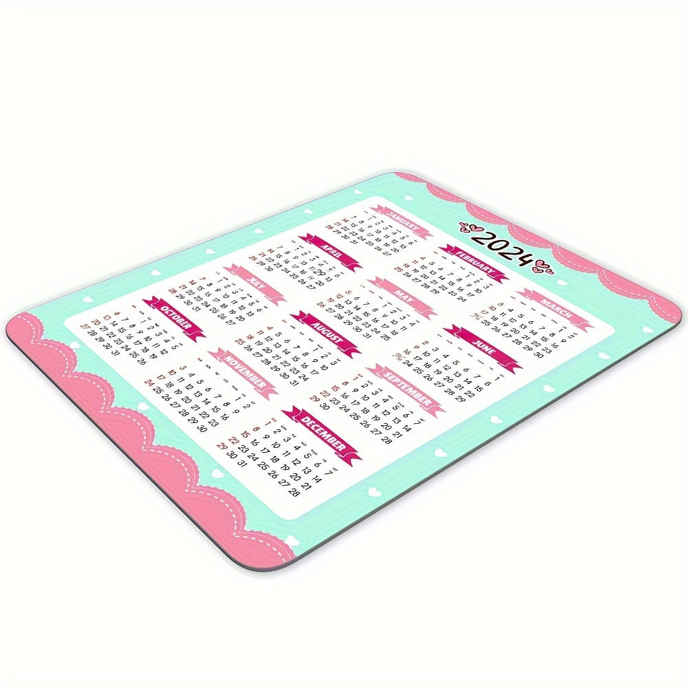 Pink Heart Mouse Pad - Non Slip Rubber Mouse Mat - 24.13 x 20.07 cm