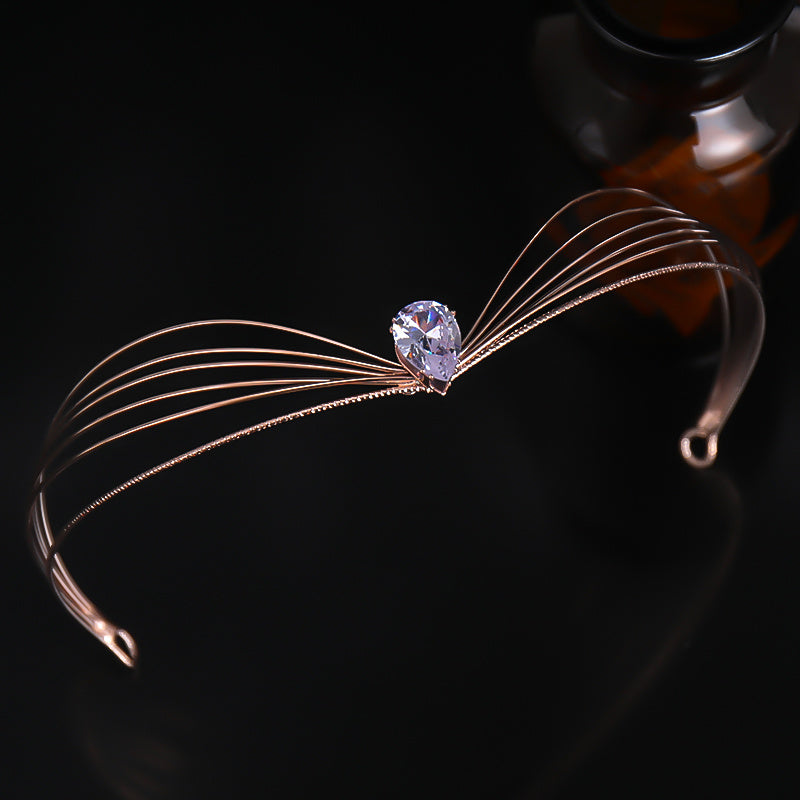 Zircon Bridal Crown Crystal Rhinestone Hairband Wedding Headband