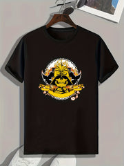 Skull Print Men's Graphic T-shirt for Summer
