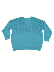 Solid Eyelet Embroidered Button Up Long Sleeve Cardigan