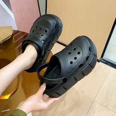 Women's Platform Breathable Clogs Adjustable Strap Slippers