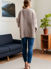 Casual Sweater Women's Plus Solid Long Sleeve Round Neck