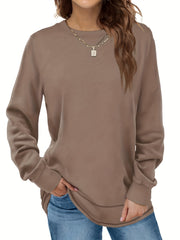 Women's Crew Neck Sweatshirt Long Sleeve Casual Sports Pullover Shirt