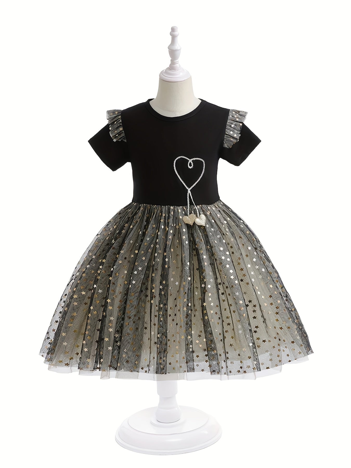 Sequin Moon And Stars Tutu Princess Dress With Bow