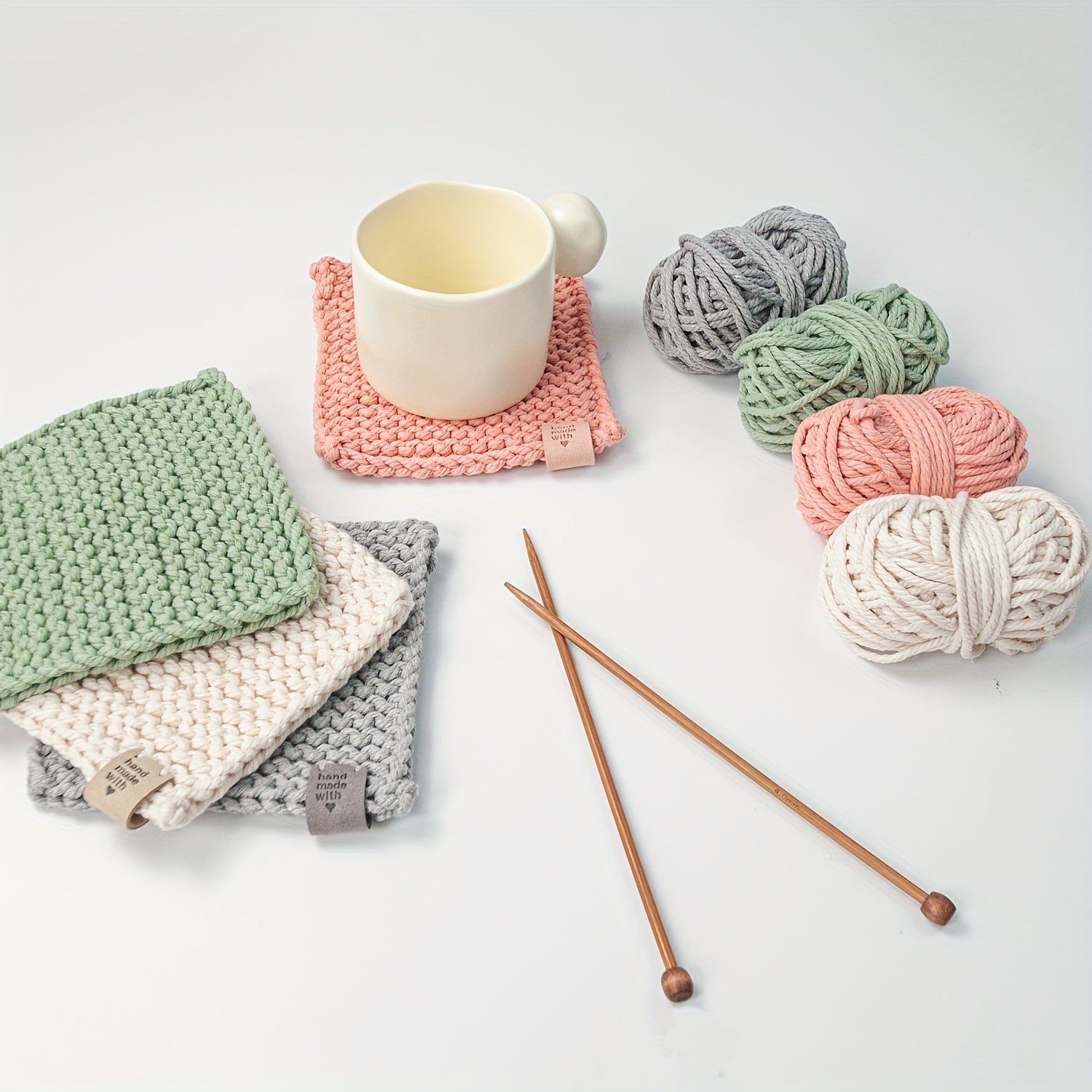 DIY Knitting Coasters Placemats Kit Yarn Set
