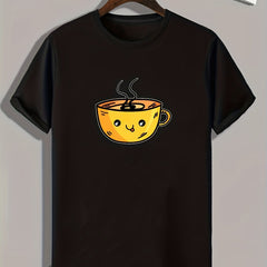 Halloween Tea Cup Pattern Print Men's Comfy Sports T shirt