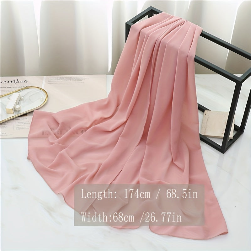 Chiffon Scarf Casual Hijab Classic Shawl Silk Head Wrap Bandana