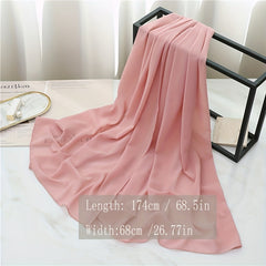 Chiffon Scarf Casual Hijab Classic Shawl Silk Head Wrap Bandana