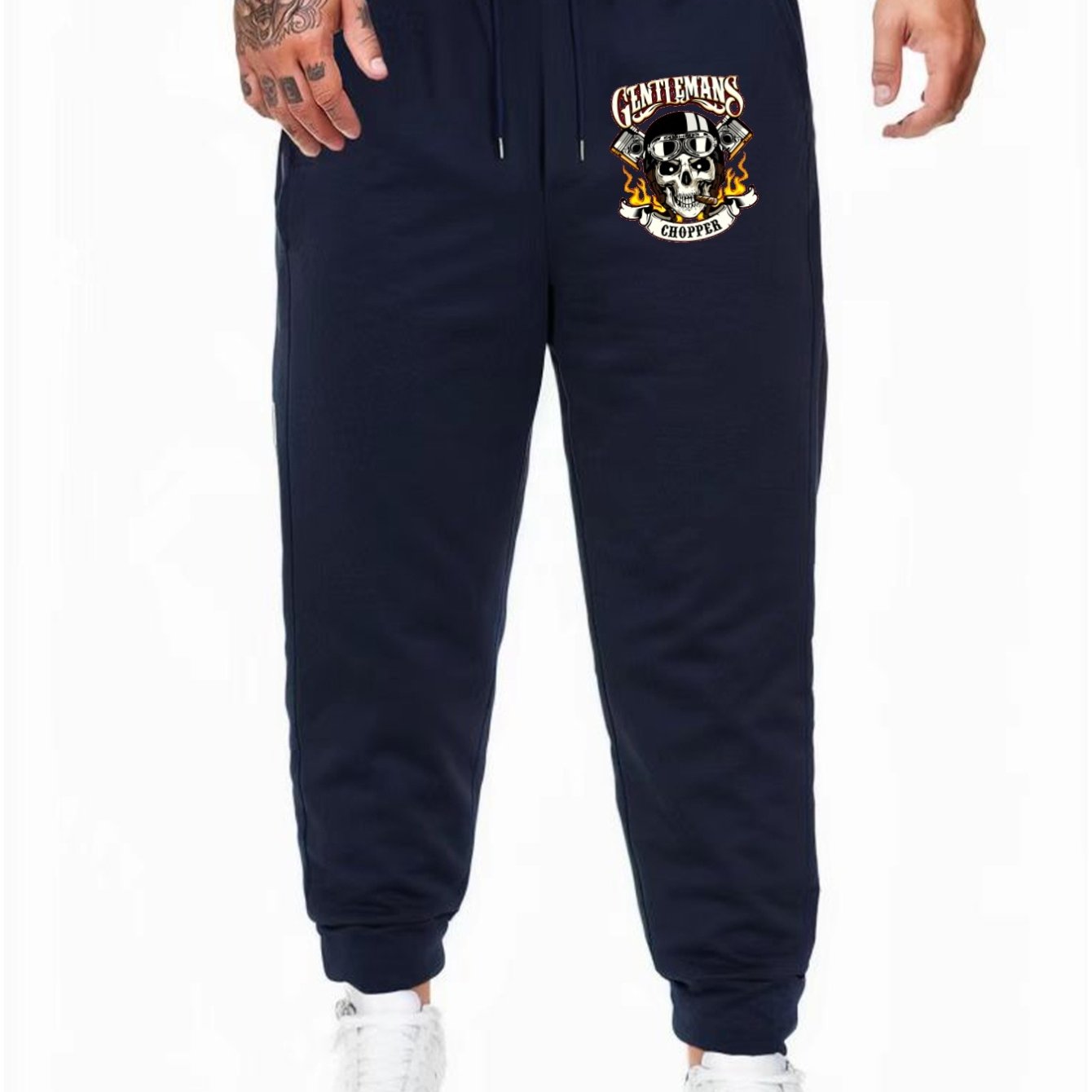 Skull Comfy Drawstring Joggers Men's Casual Loose Fit Pants