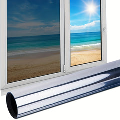 Privacy Window Film Silvery Mirror Glass Self Adhesive Matte Bathroom