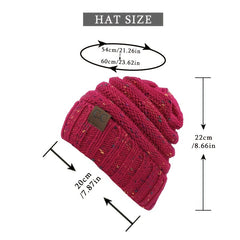 Women Knit Beanie Hat For Winter, Fleece Lined