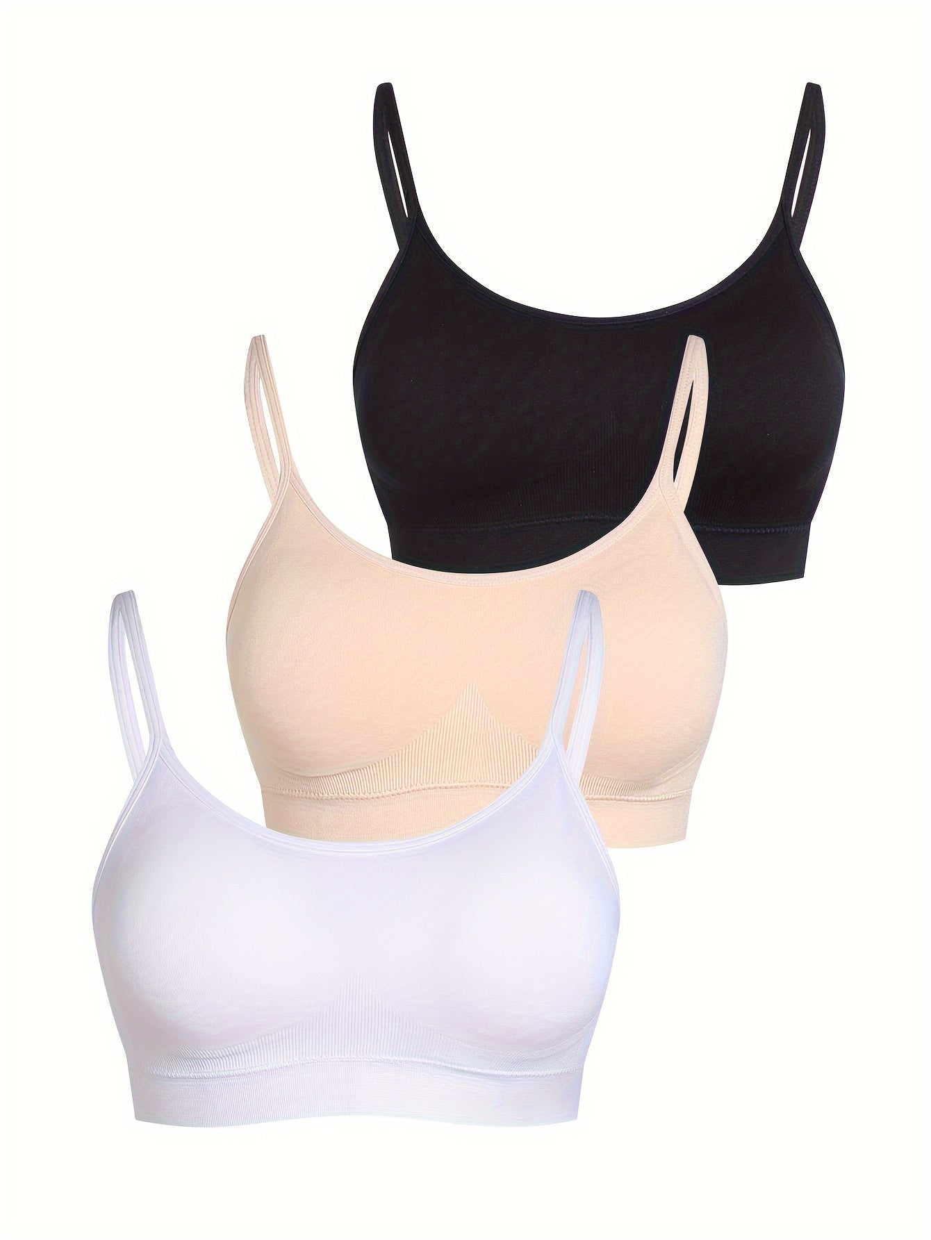 3 Pack Seamless Sports Bra Set Plus Size High Stretch Comfort Wireless Yoga