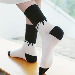 5 Pairs Geometric Pattern Mid Tube Socks Women's Stockings