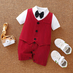 Striped Gentleman Baby Boys Jumpsuit Party Dress