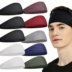 10pcs Men's Sports Hairband for Running Cycling & Training Outdoors