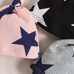 Star Print Infant Hat Set