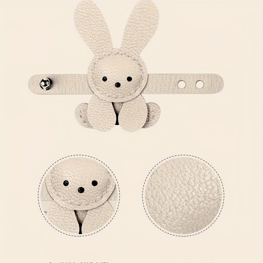 Fluffy Bunny Bag Charm - Soft Pastel Beige Rabbit Purse Decoration