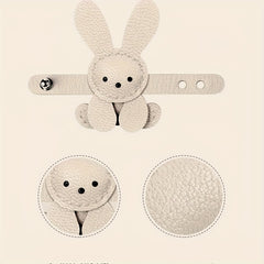 Fluffy Bunny Bag Charm - Soft Pastel Beige Rabbit Purse Decoration
