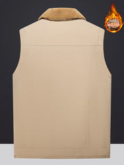 Men's Thermal Lapel Vest for Autumn Winter