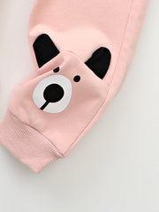 Girls Bear Sports Trousers Warm Kids Pants