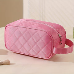 Waterproof Rhombus Makeup Bag Large Zipper Cosmetic Pouch